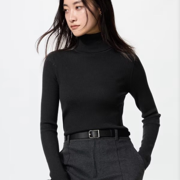 Sweaters - UNIQLO Ribbed Turtleneck in Dark Gray